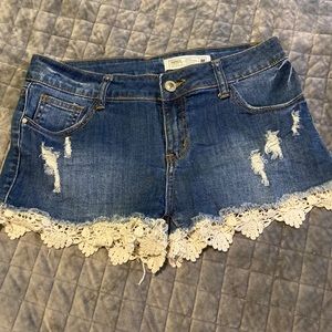 papaya mid rise shorts